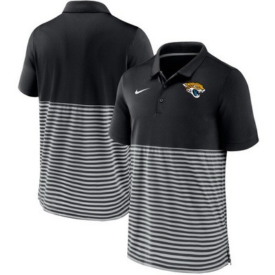 Men's Jacksonville Jaguars Black Stripes Stripes Patchwork Polo