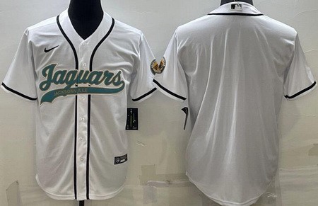 Men's Jacksonville Jaguars Blank Limited White Baseball Jersey