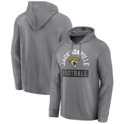 Men's Jacksonville Jaguars Gray No Time Off Raglan Pullover Hoodie