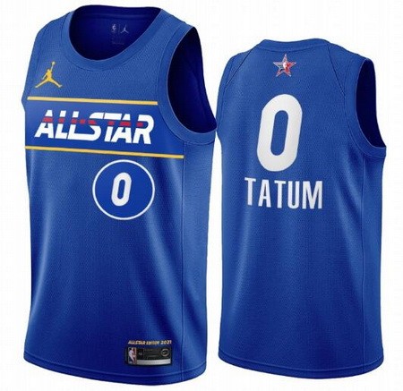 Men's Jayson Tatum Blue 2021 All Star Hot Press Jersey
