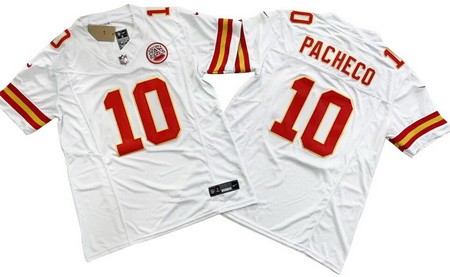 Men's Kansas City Chiefs #10 Isiah Pacheco Limited White FUSE Vapor Jersey