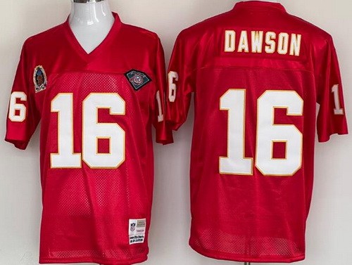 Men's Kansas City Chiefs #16 Len Dawson Red Throwback Jersey
