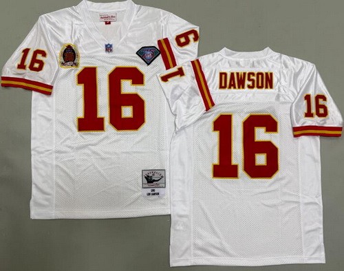 Men's Kansas City Chiefs #16 Len Dawson White 1969 Throwback Jersey