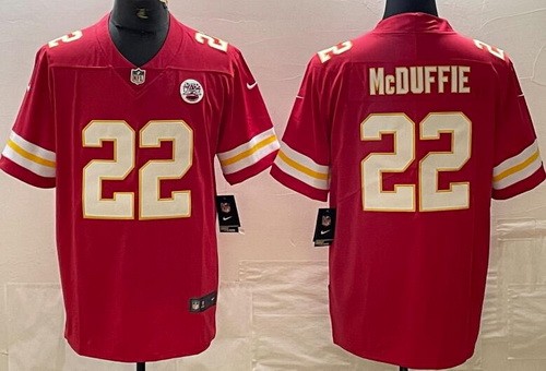Men's Kansas City Chiefs #22 Trent McDuffie Limited Red Vapor Jersey