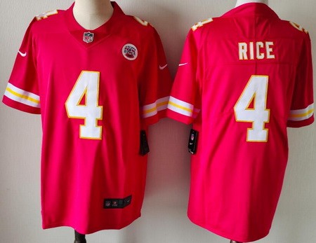 Men's Kansas City Chiefs #4 Rashee Rice Limited Red Vapor Jersey