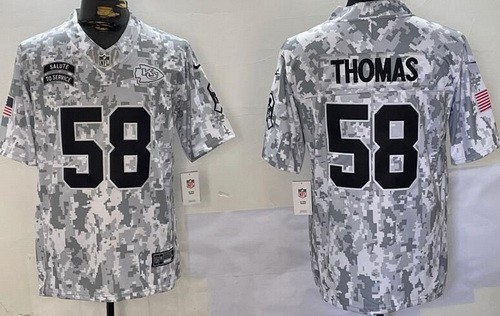 Men's Kansas City Chiefs #58 Derrick Thomas Limited Arctic Camo 2024 Salute to Service Jersey