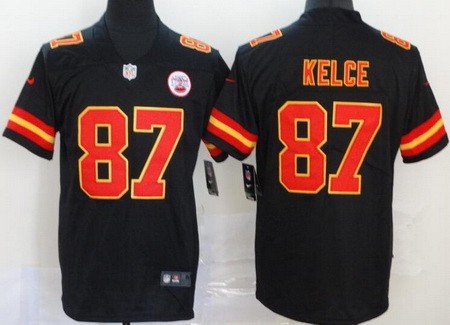 Men's Kansas City Chiefs #87 Travis Kelce Limited Black Vapor Untouchable Jersey