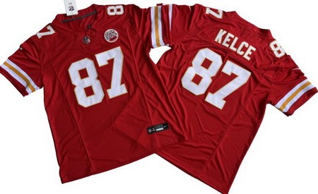 Men's Kansas City Chiefs #87 Travis Kelce Limited Red FUSE Vapor Jersey