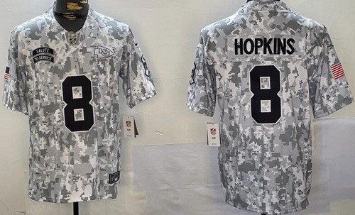Men's Kansas City Chiefs #8 DeAndre Hopkins Limited Arctic Camo 2024 Salute to Service Jersey