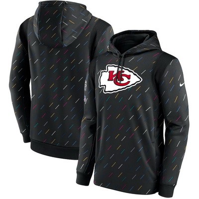 Men's Kansas City Chiefs Black 2021 Crucial Catch Therma Pullover Hoodie