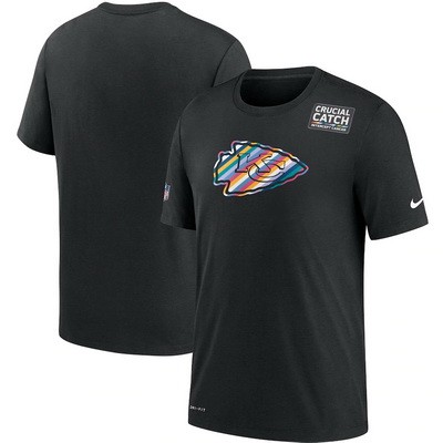 Men's Kansas City Chiefs Black Crucial Catch Sideline Performance T Shirt 407