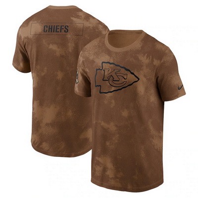 Men's Kansas City Chiefs Brown 2023 Salute To Service Sideline T Shirt