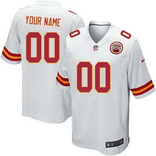 Men's Kansas City Chiefs Customized Game White Jersey