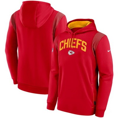 Men's Kansas City Chiefs Red Sideline Athletic Stack Performance Pullover Hoodie
