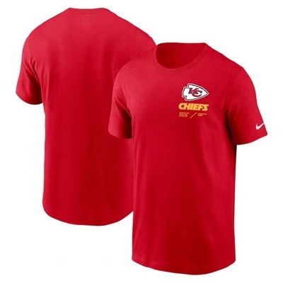 Men's Kansas City Chiefs Red Sideline Infograph Lockup Performance T Shirt