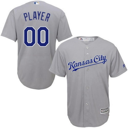 Men's Kansas City Royals Customized Gray Cool Base Jersey