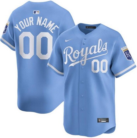 Men's Kansas City Royals Customized Light Blue Limited Jersey