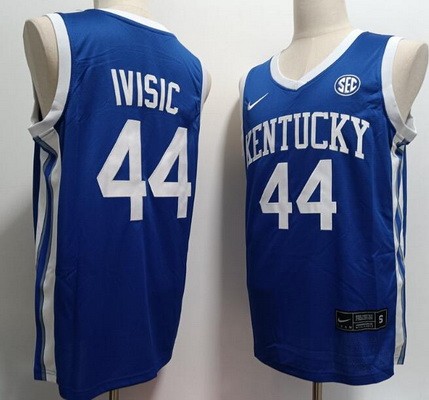 Men's Kentucky Wildcats #44 Zvonimir Ivisic Blue College Basketball Jersey