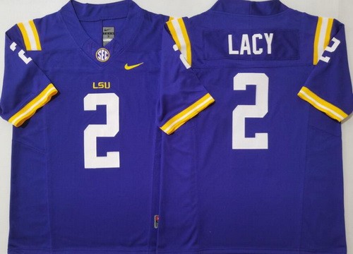 Men's LSU Tigers #2 Kyren Lacy Purple College Football Jersey
