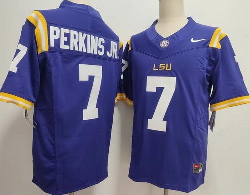 Men's LSU Tigers #7 Harold Perkins Jr Purple Limited College Football Jersey