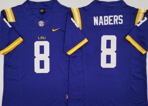 Men's LSU Tigers #8 Malik Nabers Purple FUSE College Football Jersey
