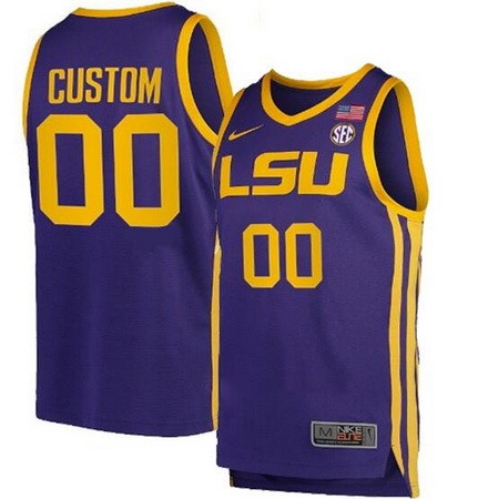 Men's LSU Tigers Customized Purple College Basketball Jersey