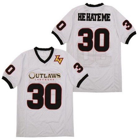 Men's Las Vegas Outlaws #30 Rod Smart He Hate Me White Football Jersey