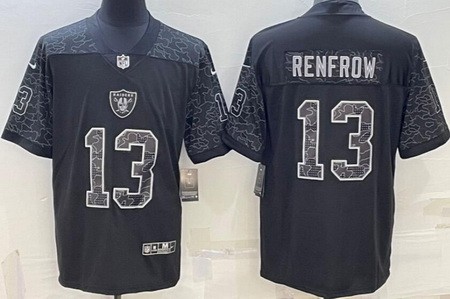 Men's Las Vegas Raiders #13 Hunter Renfrow Limited Black RFLCTV Jersey
