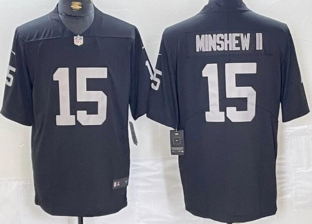 Men's Las Vegas Raiders #15 Gardner Minshew II Limited Black Vapor Jersey