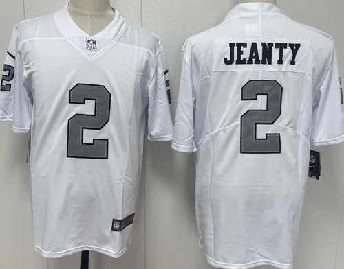 Men's Las Vegas Raiders #2 Ashton Jeanty Limited White Alternate Vapor Jersey