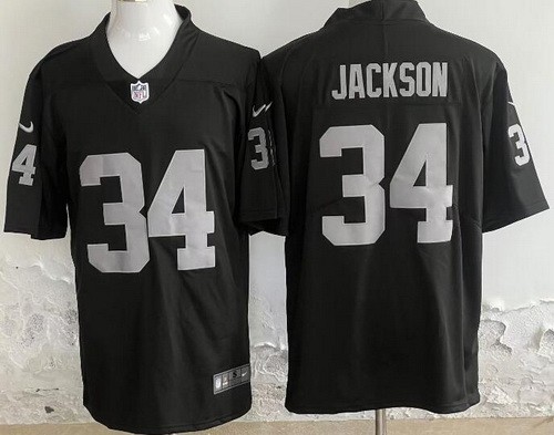 Men's Las Vegas Raiders #34 Bo Jackson Limited Black Vapor Jersey