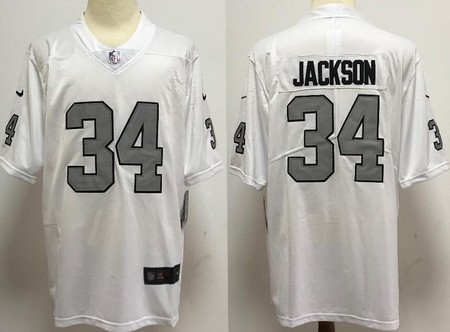 Men's Las Vegas Raiders #34 Bo Jackson Limited White Rush Color Jersey