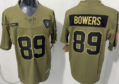 Men's Las Vegas Raiders #89 Brock Bowers Limited Green 2025 Salute To Service Jersey