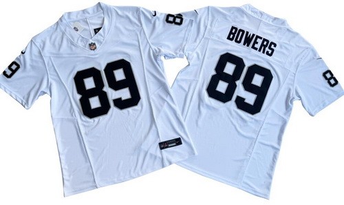 Men's Las Vegas Raiders #89 Brock Bowers Limited White FUSE Vapor Jersey