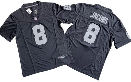 Men's Las Vegas Raiders #8 Josh Jacobs Limited Black FUSE Vapor Jersey