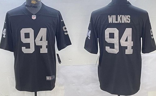 Men's Las Vegas Raiders #94 Christian Wilkins Limited Black Vapor Jersey