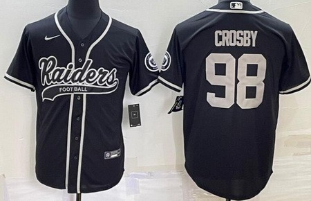 Men's Las Vegas Raiders #98 Maxx Crosby Black Baseball Jersey