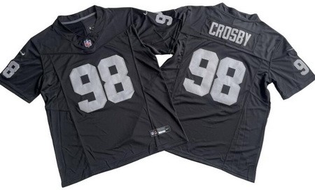 Men's Las Vegas Raiders #98 Maxx Crosby Limited Black FUSE Vapor Jersey