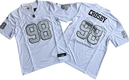 Men's Las Vegas Raiders #98 Maxx Crosby Limited White Alternate FUSE Vapor Jersey
