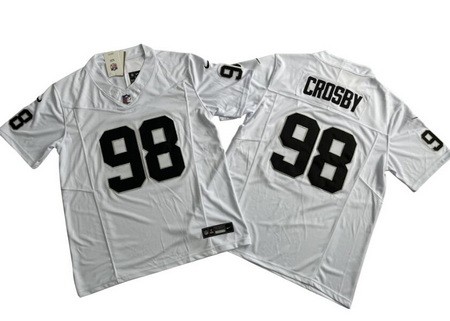 Men's Las Vegas Raiders #98 Maxx Crosby Limited White FUSE Vapor Jersey