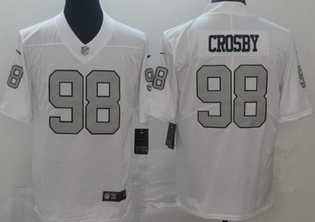 Men's Las Vegas Raiders #98 Maxx Crosby Limited White Rush Color Jersey