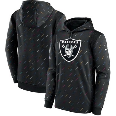Men's Las Vegas Raiders Black 2021 Crucial Catch Therma Pullover Hoodie