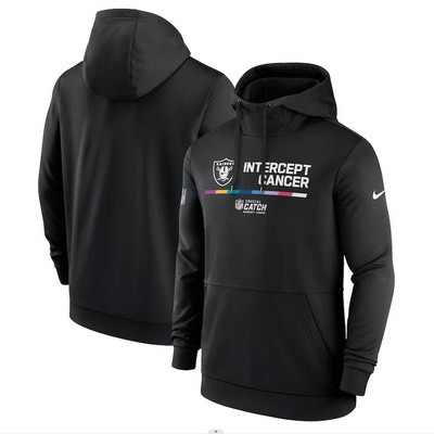 Men's Las Vegas Raiders Black 2022 Crucial Catch Therma Performance Pullover Hoodie