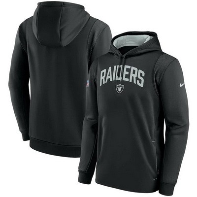 Men's Las Vegas Raiders Black Sideline Athletic Stack Performance Pullover Hoodie