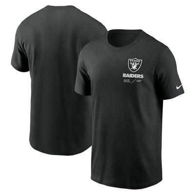 Men's Las Vegas Raiders Black Sideline Infograph Lockup Performance T Shirt