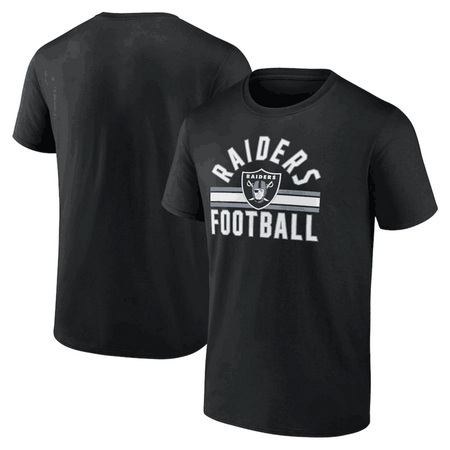 Men's Las Vegas Raiders Black Standard Arch Stripe T Shirt