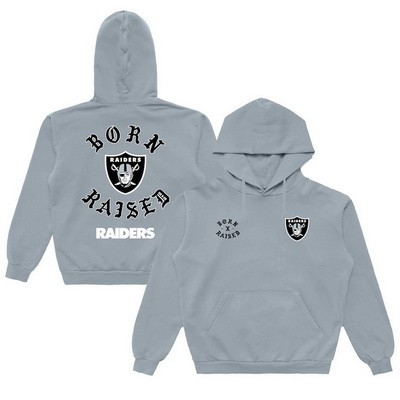 Men's Las Vegas Raiders Gray Born x Raised Pullover Hoodie