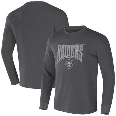 Men's Las Vegas Raiders Gray NFL x Darius Rucker Collection Thermal Long Sleeve T Shirt