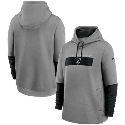 Menбпs Las Vegas Raiders Gray Playbook Performance Pullover Hoodie