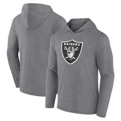 Men's Las Vegas Raiders Gray Primary Logo Long Sleeve T Shirt Hoodie